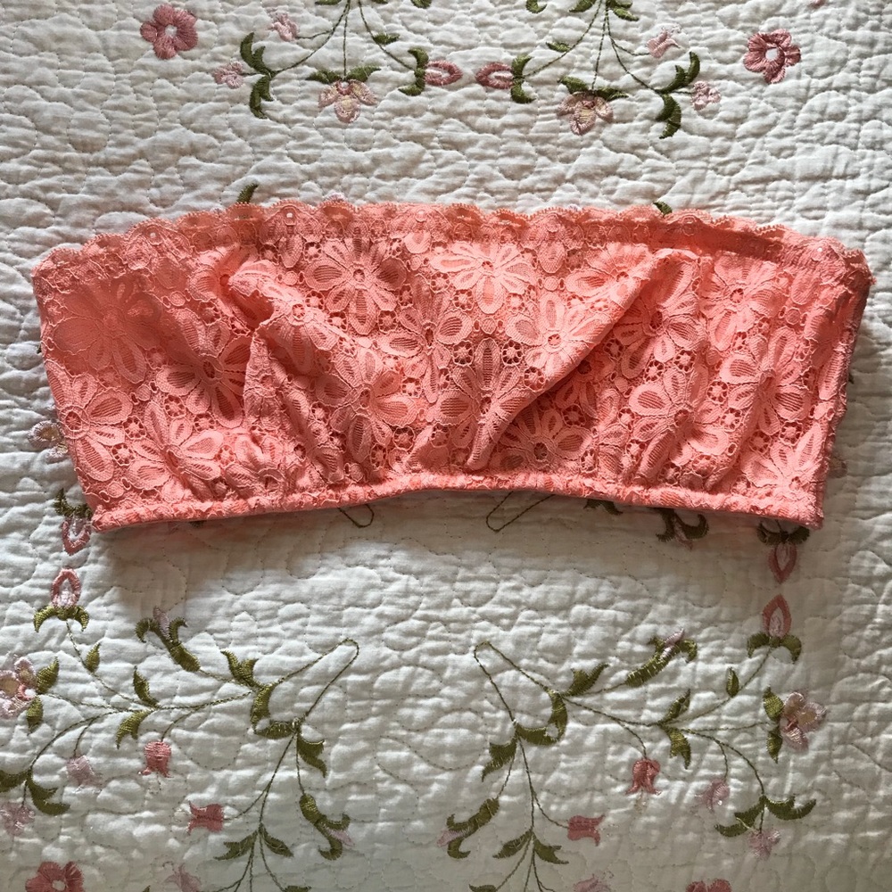 Pink strapless VS bralette
